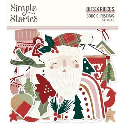 Simple Stories - Boho Christmas Collection - Bits &amp; Pieces - Die Cuts - BC20618 - 54 pcs