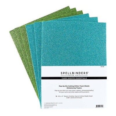 Spellbinders Paper Arts - Foam Sheets - Shimmering  Tropics - 8.5&quot; x 11&quot; - SCS188 - 10 Pack