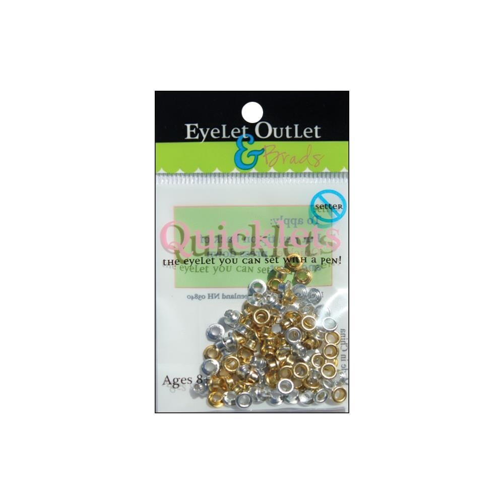 Eyelet Outlet - Anodized - Gold &amp; Silver - QRND953 - 84 pcs