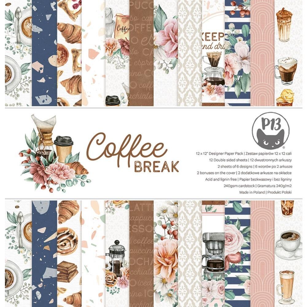 P13 - Coffee Break Collection - 12 x 12 Paper Pack - P13COF08 - 12 Sheets