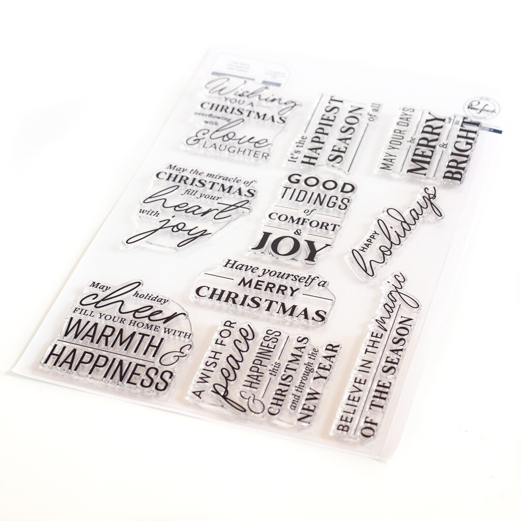 PinkFresh Studio - Christmas Large Sentiment - Clear Polymer Stamp - 6&quot; x 8&quot; - 211123 - 10 pcs