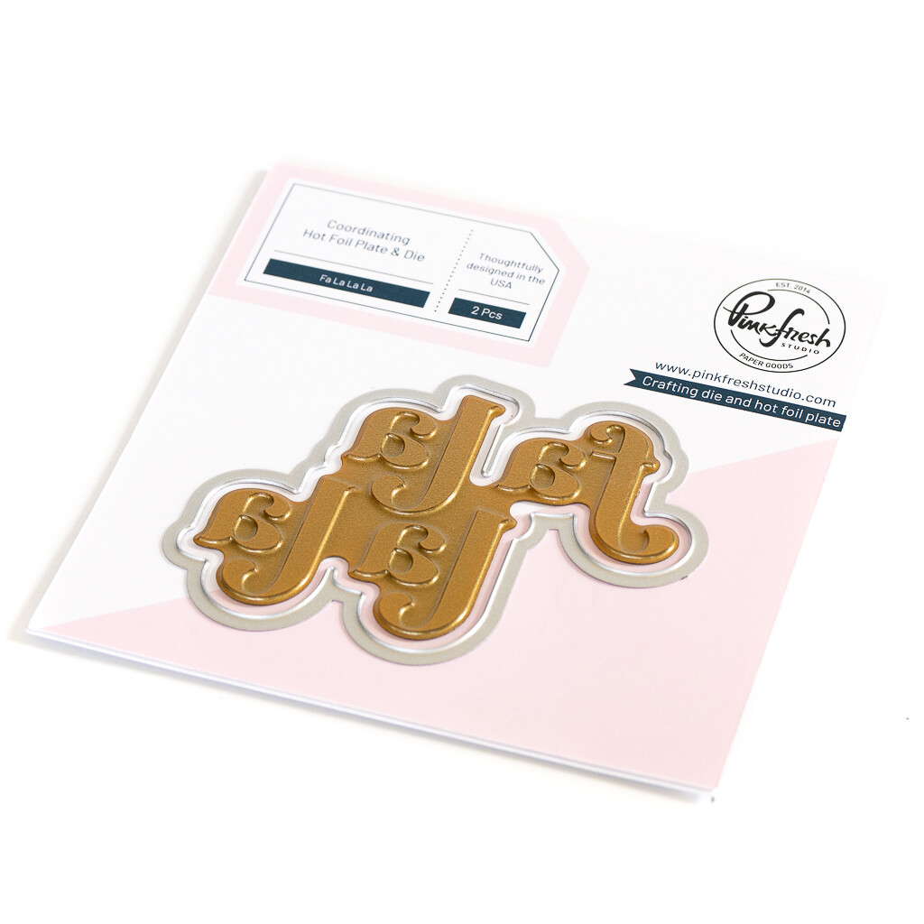 PinkFresh Studio - Fa La La La - Hot Foil Plate and Die Set - 211423 - 2 pcs