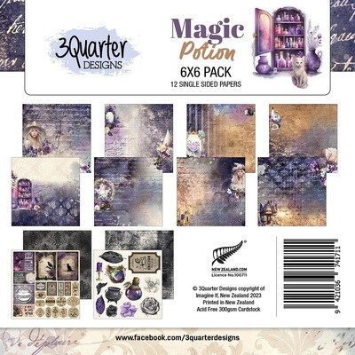 3 Quarter Designs - 6&quot; x 6&quot; - Paper Pad - Magic Potion - Scrap Pad 