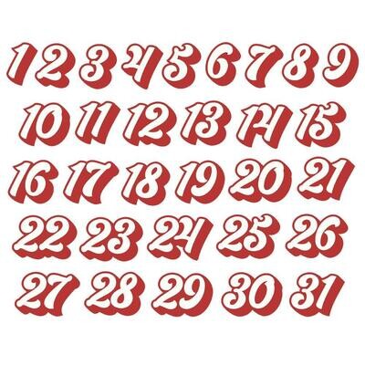 Simple Stories - Boho Christmas Collection - Bits &amp; Pieces - Die Cuts - Boho Christmas Collection - Number - BC20620 - 31 pcs