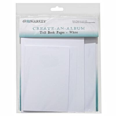 49 &amp; Market - Create An Album - Page Inserts - Tall Book Pages - White - CAA23855