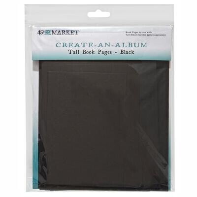 49 &amp; Market - Create An Album - Page Inserts - Tall Book Pages - Black - CAA23862