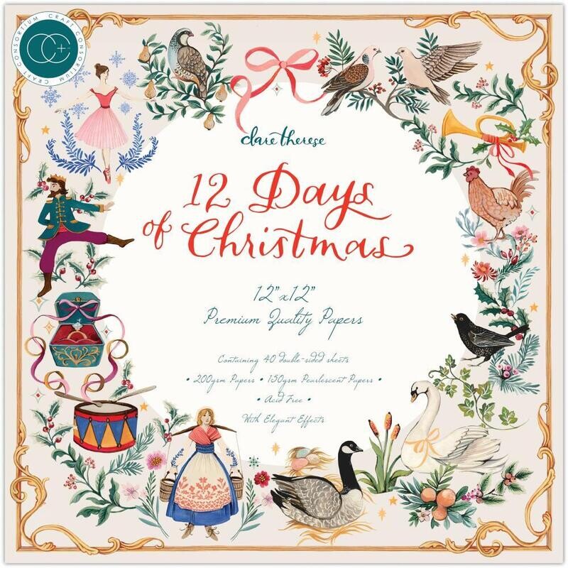 Craft Consortium - Designer Series - 12 Days of Christmas Collection - 12 x 12 Paper Pad - CPAD044 - 40 sheets