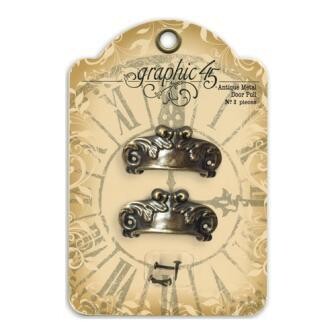 Graphic 45 - Staples - Door Pulls - Antique Metal - 2 pack - G4500548
