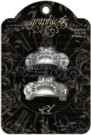 Graphic 45 - Staples - Shabby Chic Door Pulls - Silver - 2 pack - G4500842