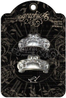 Graphic 45 - Staples - Shabby Chic Door Pulls - Silver - 2 pack - G4500842