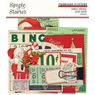Simple Stories - Simple Vintage Dear Santa Collection - Chipboard Clusters - SVD20828 - 6 pcs