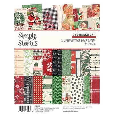 Simple Stories - Simple Vintage Dear Santa Collection - 6 x 8 Paper Pack - SVD20819 - 24 sheets