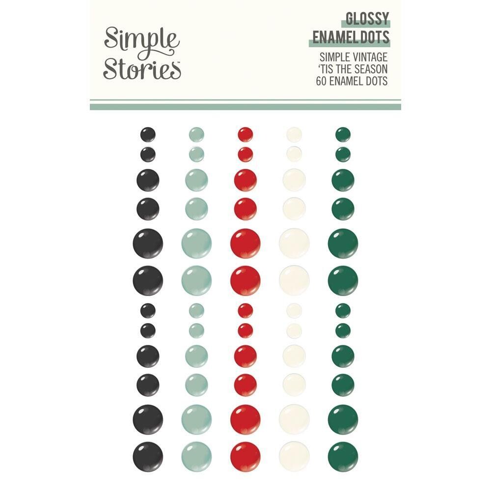 Simple Stories - Tis The Season Collection - Enamel Dots - Glossy - SVS20730 - 60 pcs