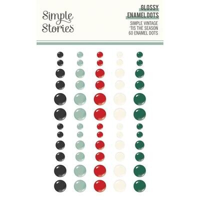 Simple Stories - Tis The Season Collection - Enamel Dots - Glossy - SVS20730 - 60 pcs