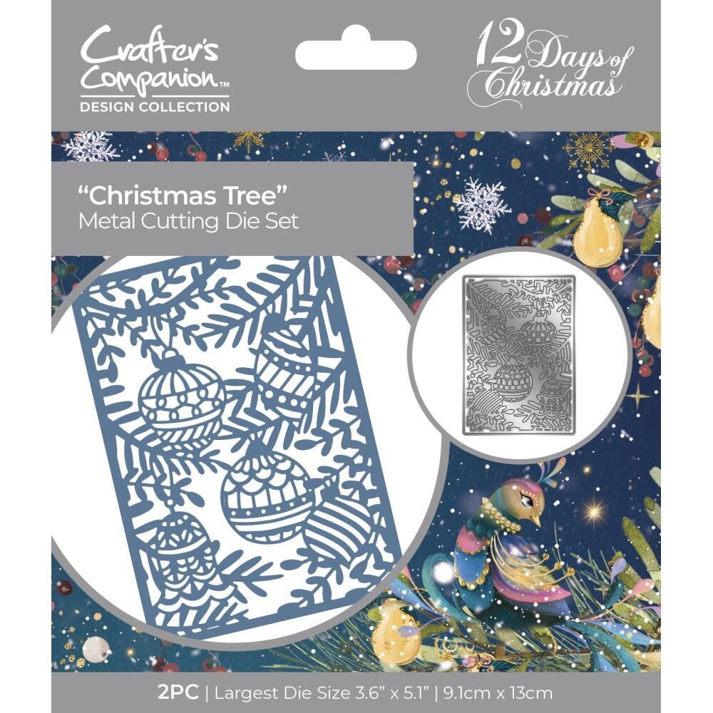 Crafters Companion - 12 Days Of Christmas Collection - Christmas Tree - Die Set - CMDCADC - 2 pcs