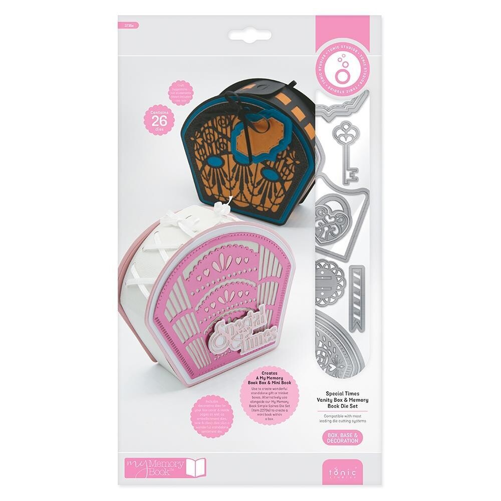 Tonic Studios - Vanity Box &amp; Memory Book Die Set - 3735E - 26 Dies