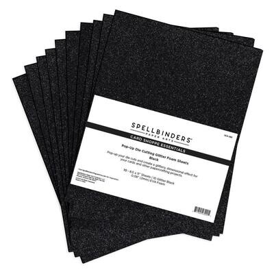 Spellbinders Paper Arts - Foam Sheets - 10 Pack - Black Glitter Only - 8.5&quot; x 11&quot; - SCS292