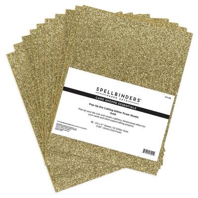 Spellbinders Paper Arts - Foam Sheets - 10 Pack - Gold Glitter Only - 8.5&quot; x 11&quot; - SCS293