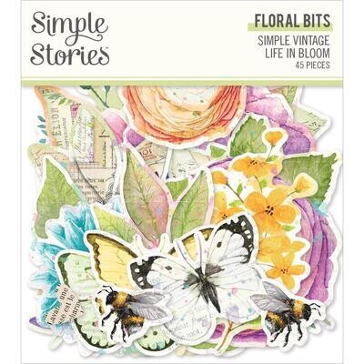 Simple Stories - Simple Vintage - Life In Bloom Collection - Floral Bits - SVL19730 - 45 pcs