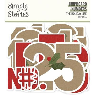 Simple Stories - The Holiday Life Collection - Chipboard Numbers  - THL20524 - 44 pcs