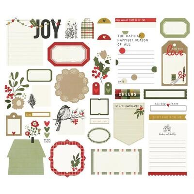 Simple Stories - Bits &amp; Pieces -  Die Cuts - The Holiday Life Collection - Bits &amp; Pieces - Journal  - THL20519 - 33 pcs