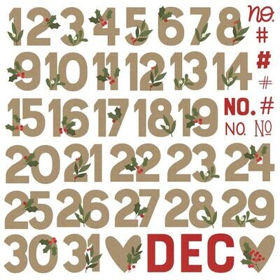 Simple Stories - The Holiday Life Collection - Chipboard Numbers  - THL20524 - 44 pcs