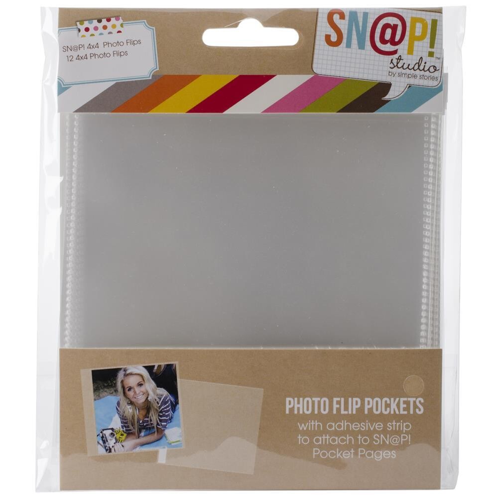 Simple Stories - Sn@p - Photo Flips - 4&quot; x 4&quot; Self Adhesive - SNAP4066 - 12 pack
