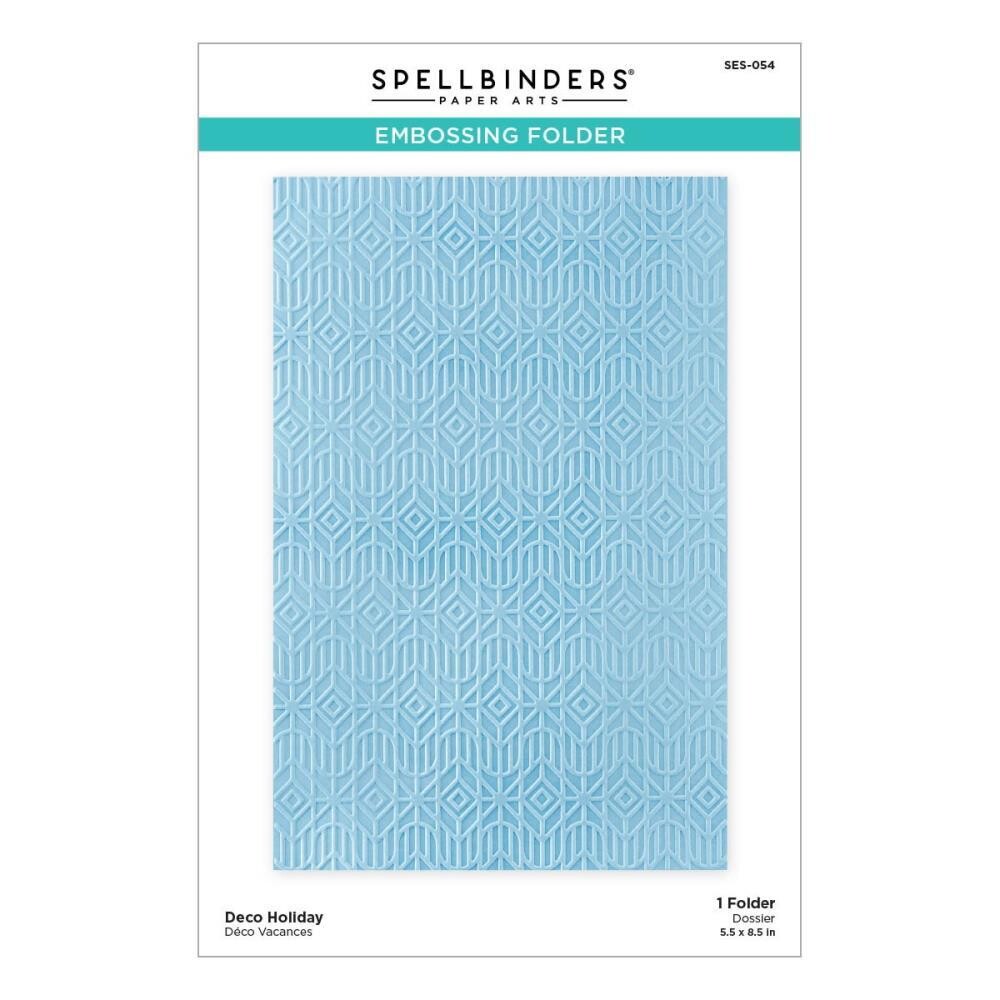 Spellbinders Paper Arts - Embossing Folder - Deco Holiday - Sealed for Christmas - SES054