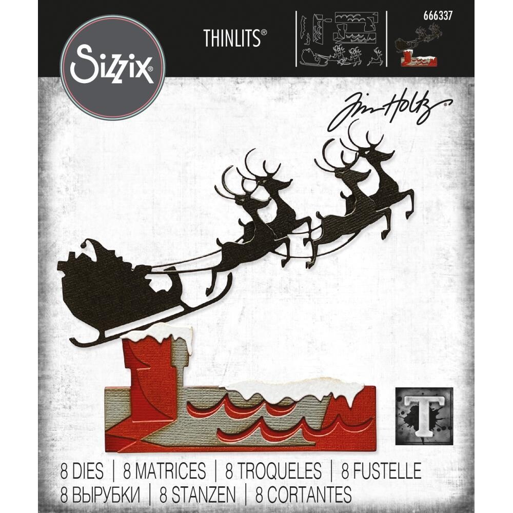 Sizzix &amp; Tim Holtz - Thinlits Dies - Reindeer Sleigh - 666337 - 8 pcs