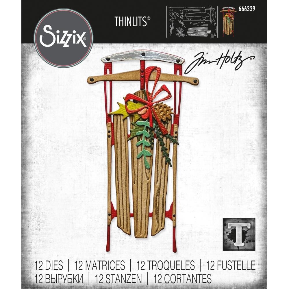 Sizzix &amp; Tim Holtz - Thinlits Dies - Vintage Sled - 666339 - 12 pcs