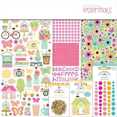 Doodlebug Design Inc - Hello Again Collection - Essentials Page Kit - 12 x 12 - DB8209