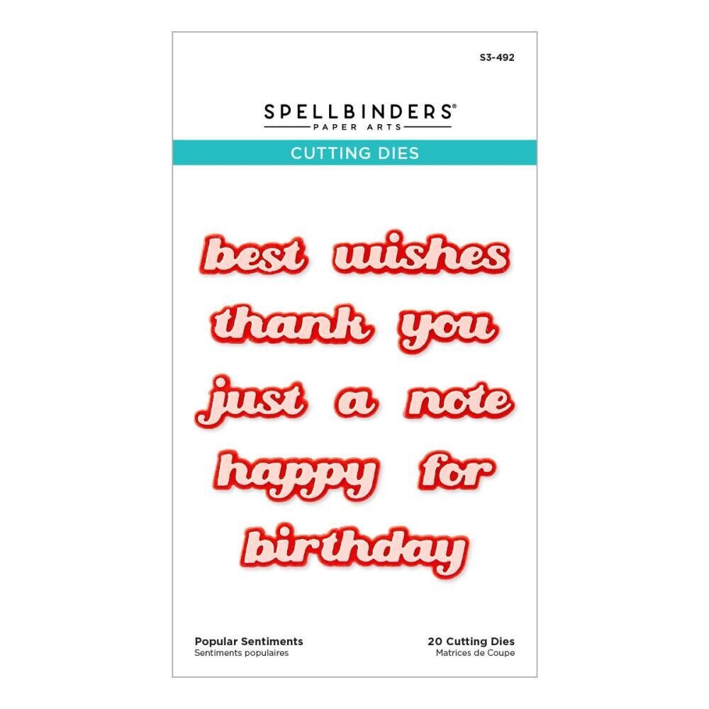 Spellbinders Paper Arts - Sealed For Christmas Collection - Popular Sentiments - Etched Dies - S3-492 - 20 pcs