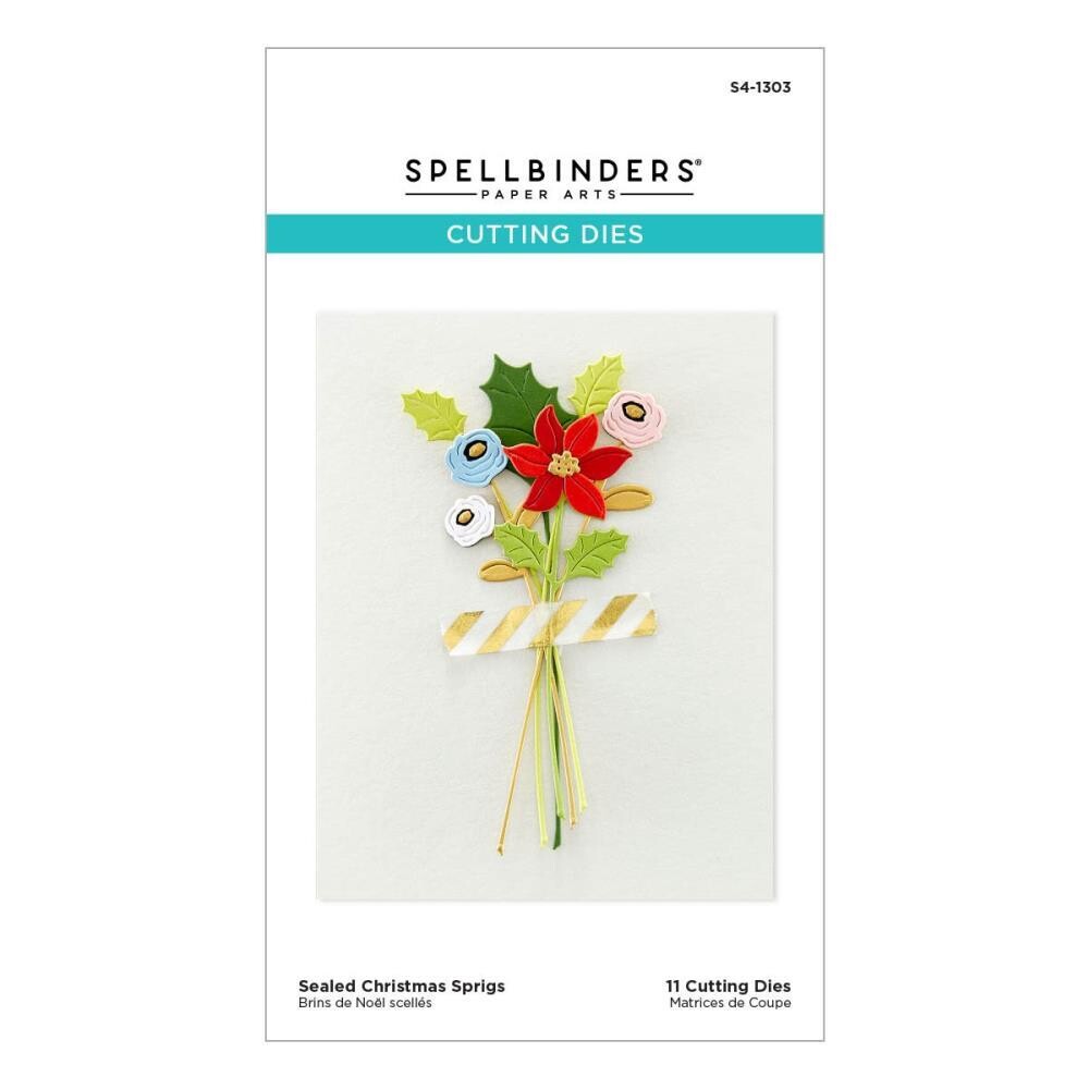 Spellbinders Paper Arts - Sealed For Christmas Collection - Christmas Sprigs - Etched Dies - S4-1303