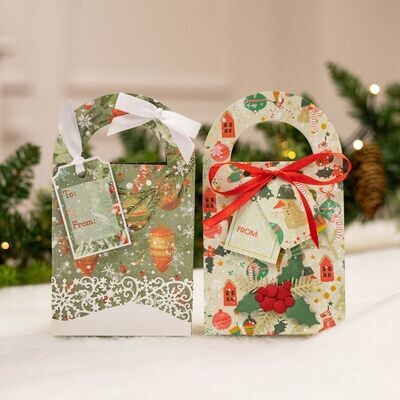 Crafters Companion - Christmas Gift boxes - Precut - 1 of each design inc 2 tag sheets - 8 pcs