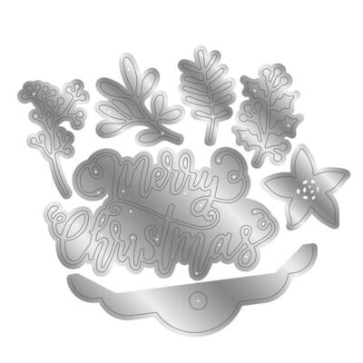 Crafters Companion - 12 Days of Christmas Collection - Die - Foliage &amp; Tag Die Set - TDCMDMCF - 7 pcs
