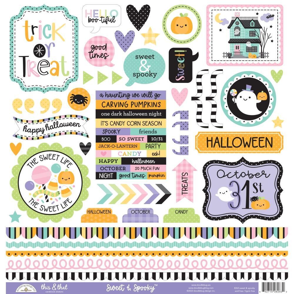 Doodlebug Design Inc - Sweet &amp; Spooky Collection - 12 x 12 Cardstock Stickers - DB8263
