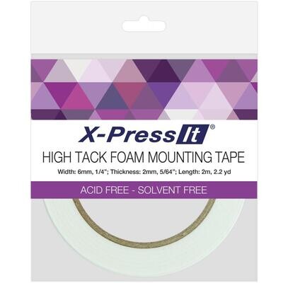 X - Press It - Double Sided Foam Tape - 2mm x 2mts - FT06 - 1/4&quot; x 2.2yds