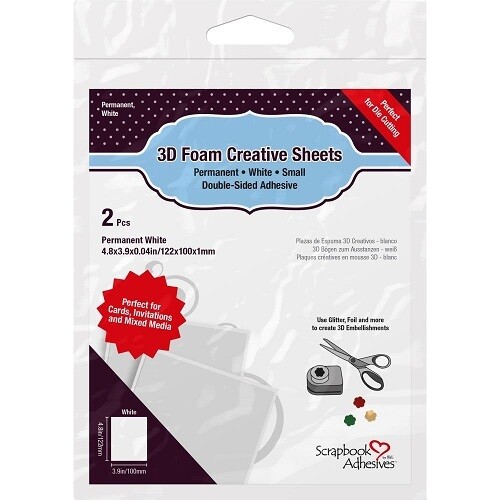 Scrapbook Adhesives - 3D Foam Sheets - 122mm x100mm x1 (4.8&quot; x 5&quot; x .04&quot; - 1228
