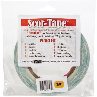 Scor-Pal - Double Sided Tape - 3/8&quot; x 27yds (9.5mm x 24.6mtrs) - SP214