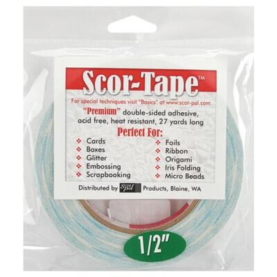 Scor-Pal - Double Sided Tape - 1/2&quot; x 27yds (12.7mm x 24.6mtrs) - SP203