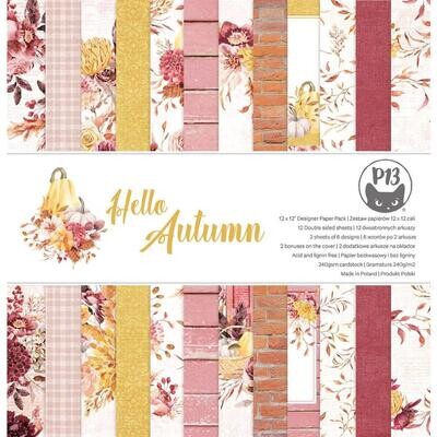 P13 - Hello Autumn Collection - 12 x 12 Paper Pack - PHAU08 - 12 Sheets