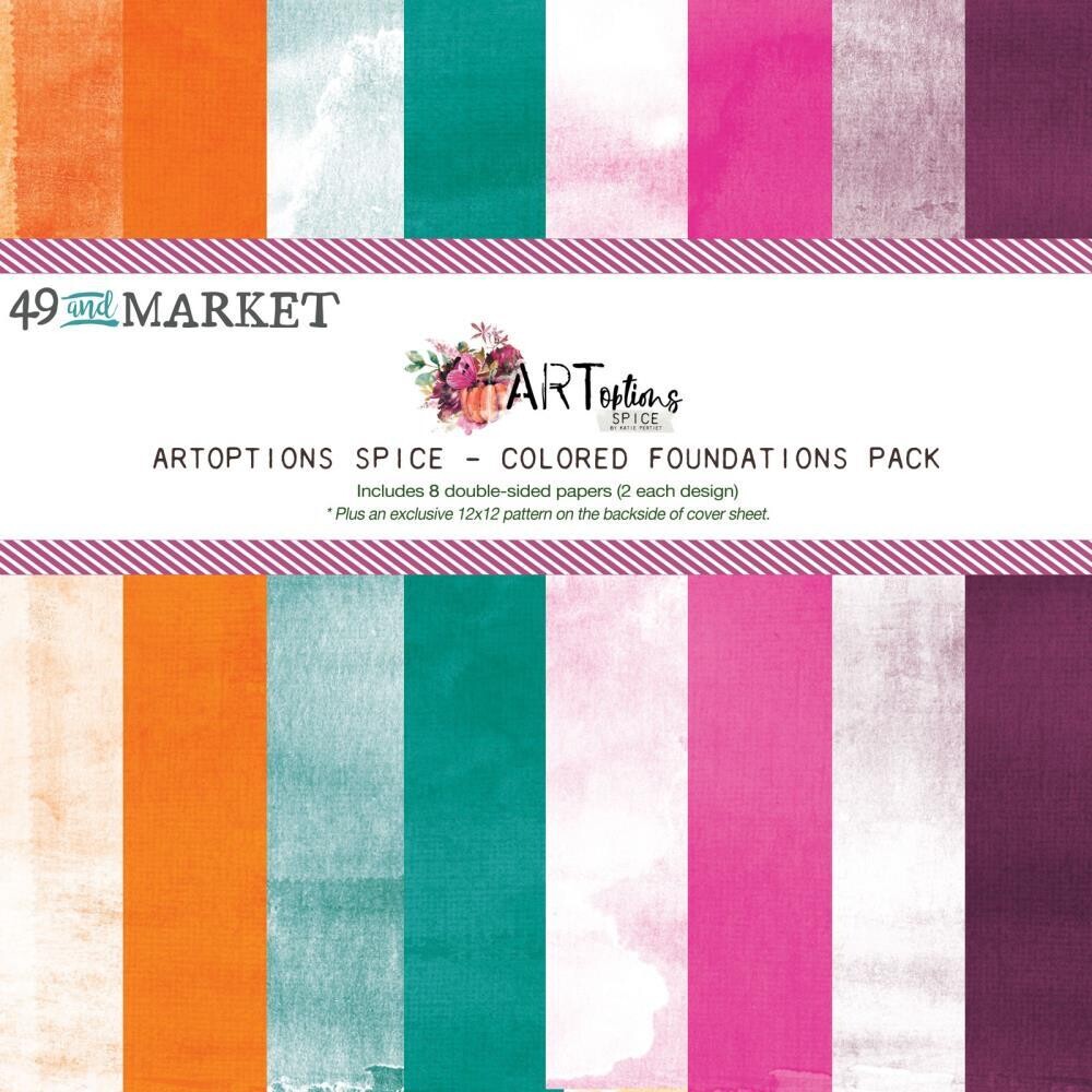 49 &amp; Market - ArtOptions - Spice Collection - 12 x 12 Paper Pack - Foundations - AOS25149 - 8 Sheets