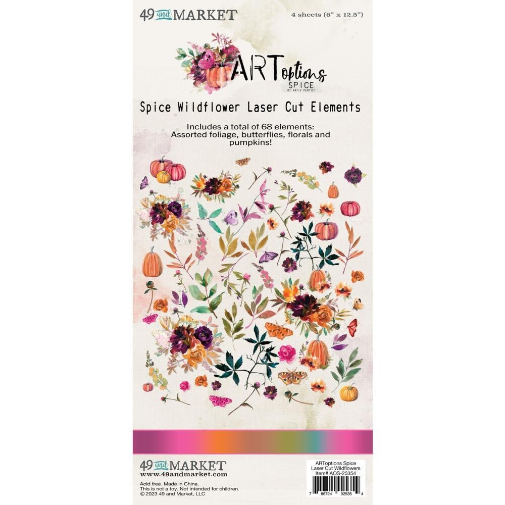 49 &amp; Market - ArtOptions - Spice Collection - Laser Cut - Wildflowers - AOS25354