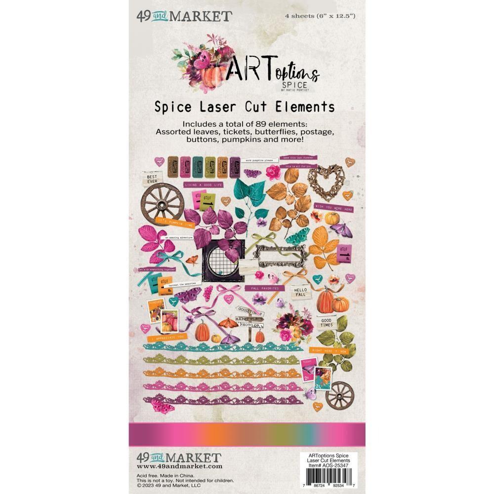 49 &amp; Market - ArtOptions - Spice Collection - Laser Cut - Elements - AOS25347 - 89 elements