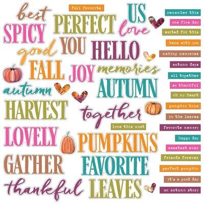 49 &amp; Market - ArtOptions - Spice Collection - Chipboard Word Set - AOS 25415 - 49 pcs