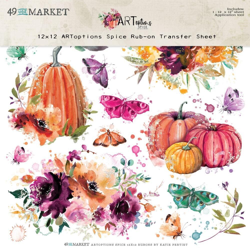 49 &amp; Market - ArtOptions - Spice Collection - 12 x 12 Transfer  Rub Ons - AOS25316