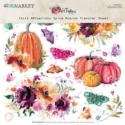 49 &amp; Market - ArtOptions - Spice Collection - 12 x 12 Transfer Rub Ons - AOS25316