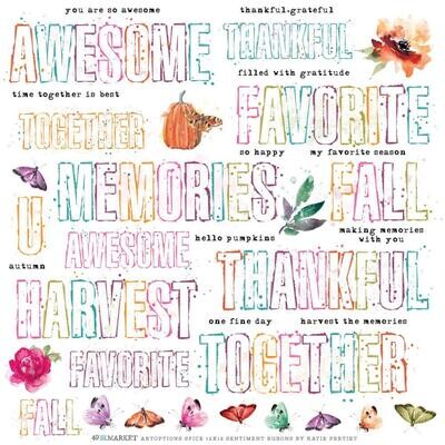 49 &amp; Market - ArtOptions - Spice Collection - 12 x 12 Transfer  Rub Ons - Sentiments - AOS25323