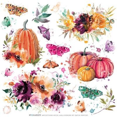49 &amp; Market - ArtOptions - Spice Collection - 12 x 12 Transfer  Rub Ons - AOS25316