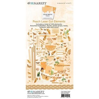 49 &amp; Market - Colour Swatch - Peach Collection - Laser Cut Outs - Elements - CSP24951 - 134 pcs